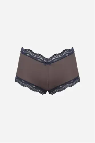 Akbeniz Women's Cotton 2-Pack Boxer Shorts Coffee 40277 - 2