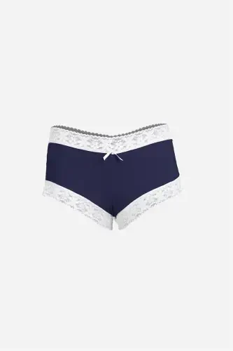 Akbeniz Women's Cotton 2-Pack Boxer Shorts Navy Blue 40277 - AKBENIZ (1)