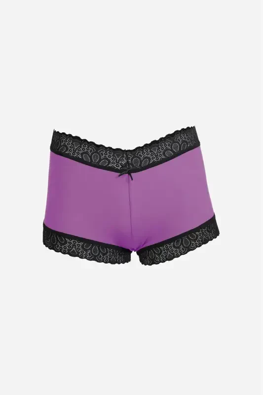 Akbeniz Women's Cotton 2-Pack Boxer Shorts Purple 40277 - 2