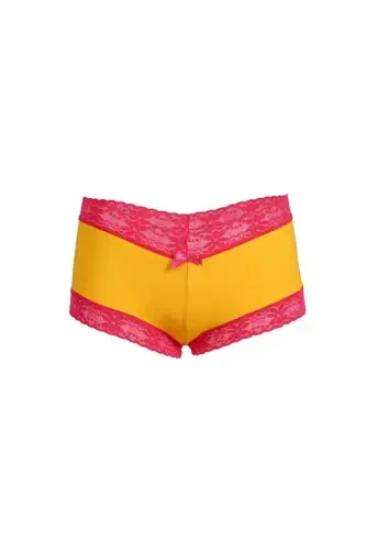 Akbeniz Women's Cotton 2-Piece Boxer Shorts in Yellow 40265 - AKBENIZ (1)
