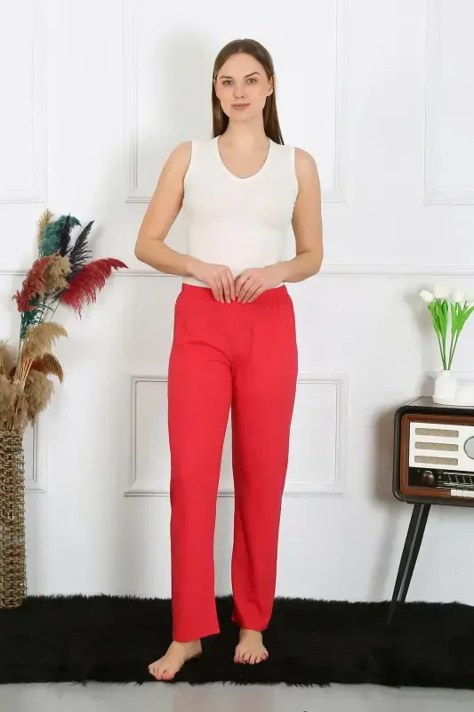 Akbeniz Women's Cotton Jersey Bottom Pajama Coral 27514 - 2