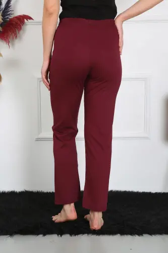 Akbeniz Women's Cotton Jersey Single Bottom Pajamas Burgundy 27513 - AKBENIZ (1)