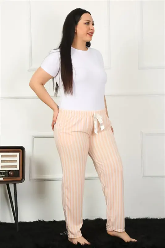 Akbeniz Women's Cotton Plus Size Bottom Pajama 27453 - 2
