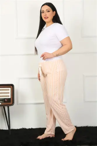 Akbeniz Women's Cotton Plus Size Bottom Pajama 27453 - 3