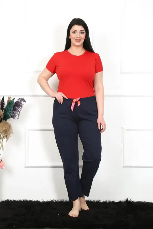 Akbeniz Women's Cotton Plus Size Bottom Pajamas 27472 - 1