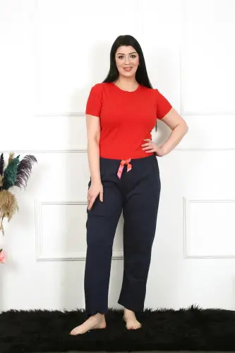 Akbeniz Women's Cotton Plus Size Bottom Pajamas 27472 - 3