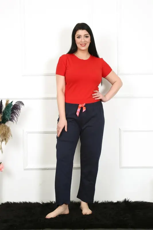 Akbeniz Women's Cotton Plus Size Bottom Pajamas 27472 - 3