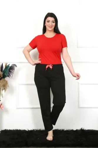 Akbeniz Women's Cotton Plus Size Bottom Pajamas 27478 - 3