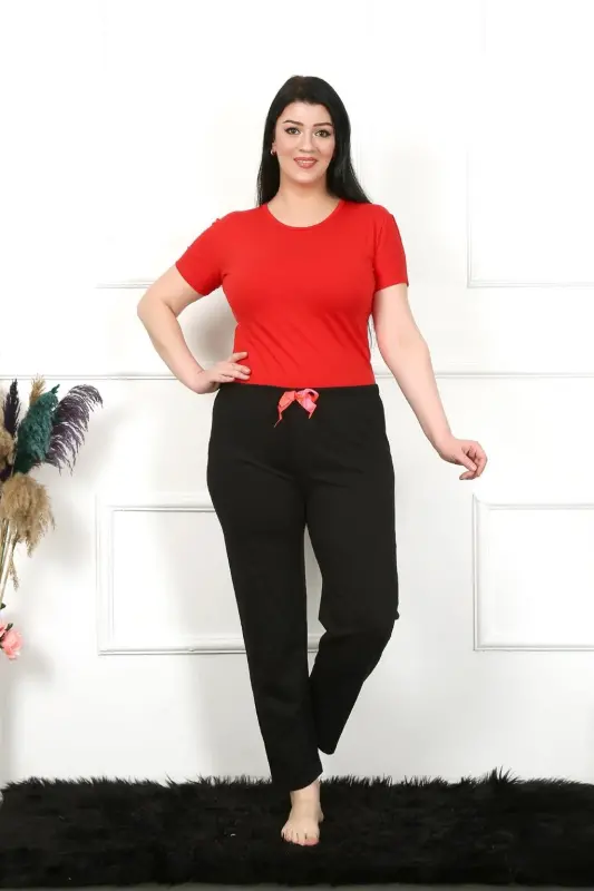 Akbeniz Women's Cotton Plus Size Bottom Pajamas 27478 - 3