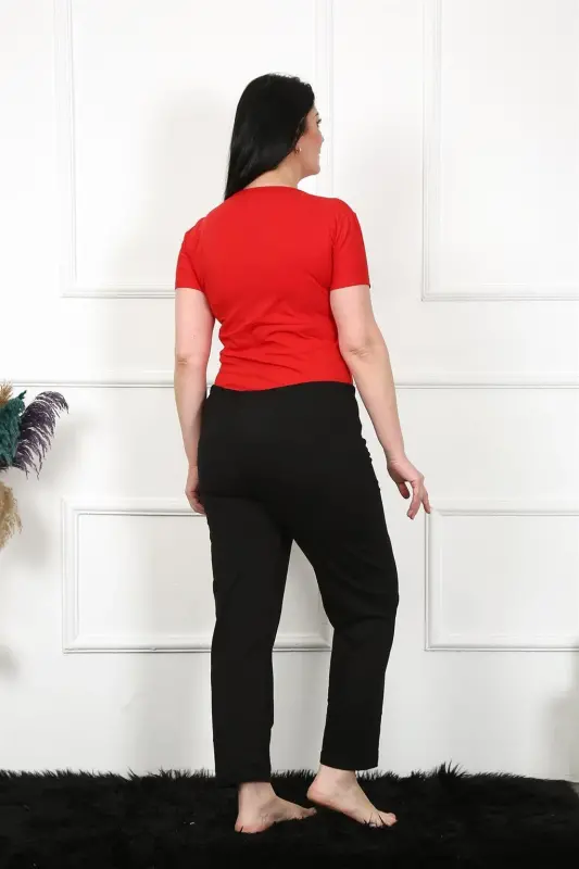 Akbeniz Women's Cotton Plus Size Bottom Pajamas 27478 - 4