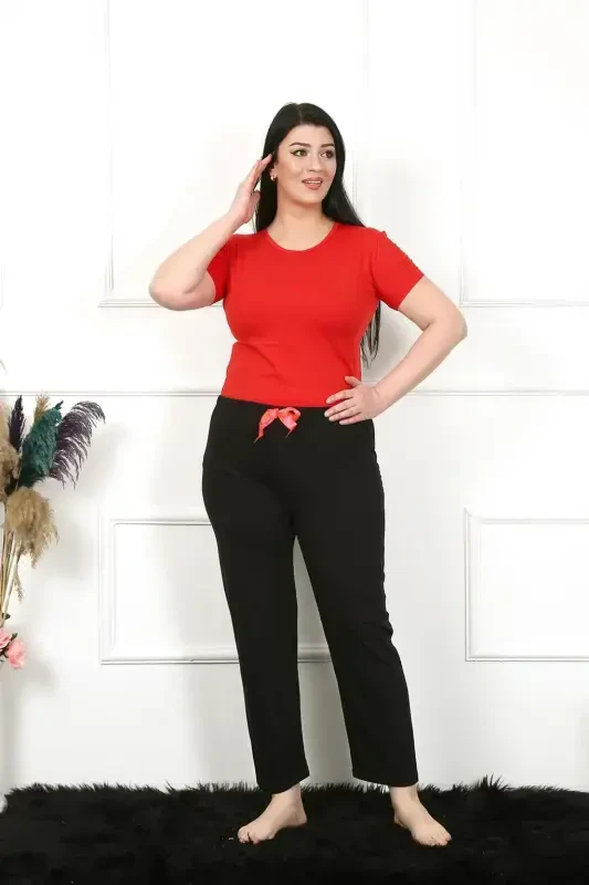 Akbeniz Women's Cotton Plus Size Bottom Pajamas 27478 - AKBENIZ