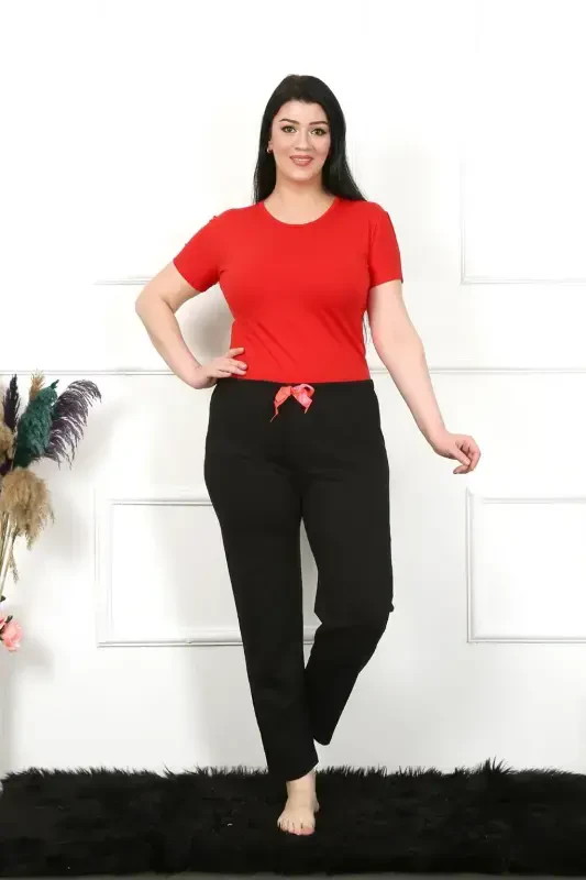 Akbeniz Women's Cotton Plus Size Bottom Pajamas 27478 - 3