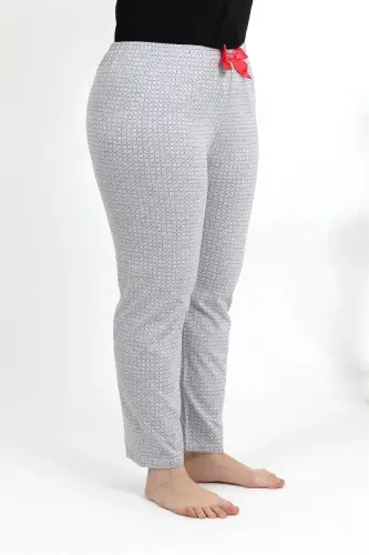 Akbeniz Women's Cotton Plus Size Bottom Pajamas 27557 Gray - 3