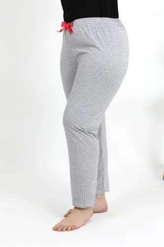 Akbeniz Women's Cotton Plus Size Bottom Pajamas 27557 Gray - 4