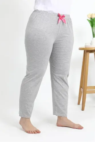 Akbeniz Women's Cotton Plus Size Bottom Pajamas 27560 Gray - 3
