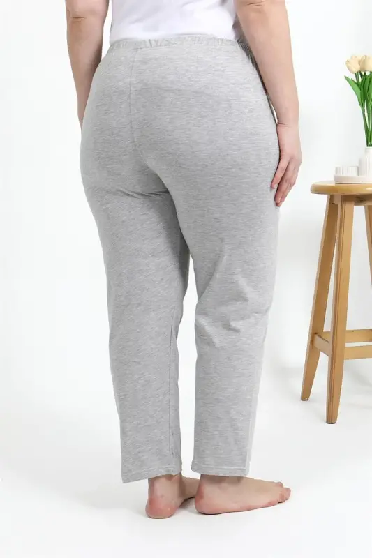 Akbeniz Women's Cotton Plus Size Bottom Pajamas 27560 Gray - 7