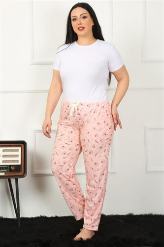 Akbeniz Women's Cotton Plus Size Sleep Bottom 27451 - Modazone