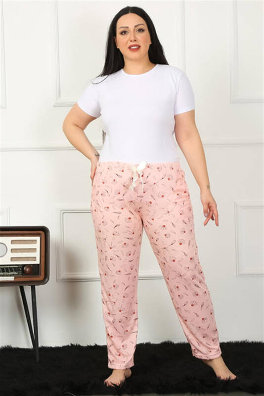 Akbeniz Women's Cotton Plus Size Sleep Bottom 27451 - 3