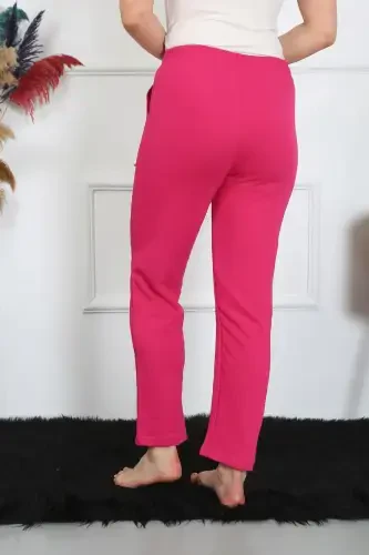 Akbeniz Women's Cotton Pocketed 3 Thread Bottom Sweatpants Fuchsia 27510 - AKBENIZ (1)