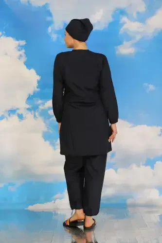 Akbeniz Women's Full Coverage Swimsuit Navy Blue 31061 - 6