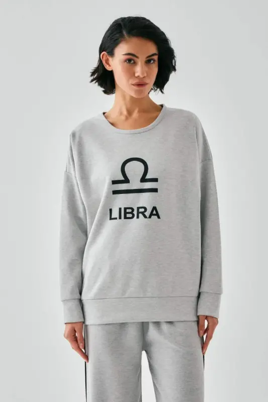 Akbeniz Women's Gray Libra Oversize 2 Yarn Tracksuit Home Wear Set - 2