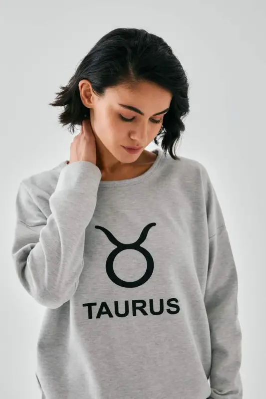 Akbeniz Women's Gray Taurus Oversize 2 Thread Tracksuit Loungewear Set - 3