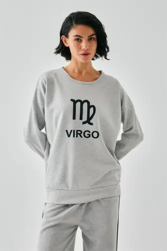 Akbeniz Women's Gray Virgo Oversize 2 Thread Tracksuit Home Wear Set - AKBENIZ (1)