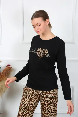 Akbeniz Women's Jersey Long Sleeve Pajama Set 4129 - 2