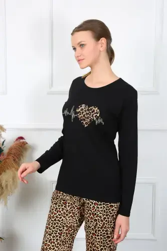 Akbeniz Women's Jersey Long Sleeve Pajama Set 4129 - 3