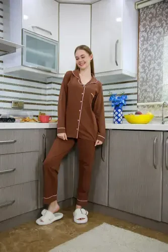 Akbeniz Women's Knitted Long Sleeve Pajama Set 2773 - 1