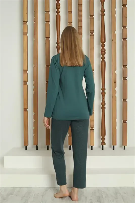 Akbeniz Women's Knitted Long Sleeve Pajama Set 4146 - 5