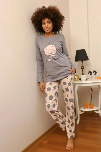 Akbeniz Women's Knitted Long Sleeve Pajama Set 4186 - 1