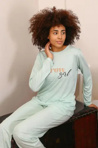 Akbeniz Women's Knitted Long Sleeve Pajama Set 4188 - AKBENIZ (1)