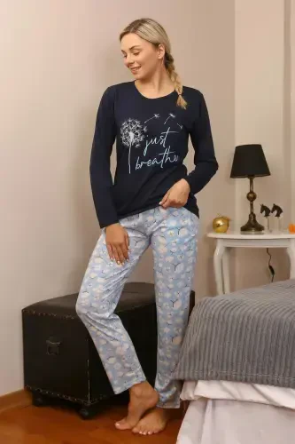 Akbeniz Women's Knitted Long Sleeve Pajama Set 4189 - 4