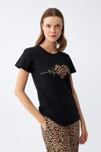 Akbeniz Women's Knitted Short Sleeve Pajama Set 4128 - AKBENIZ (1)