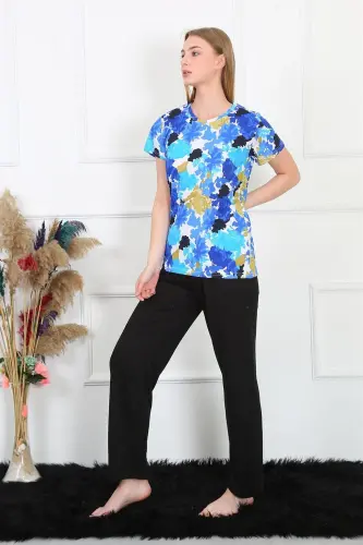 Akbeniz Women's Knitted Short Sleeve Pajama Set 4142 - 2