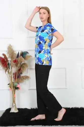 Akbeniz Women's Knitted Short Sleeve Pajama Set 4142 - 4