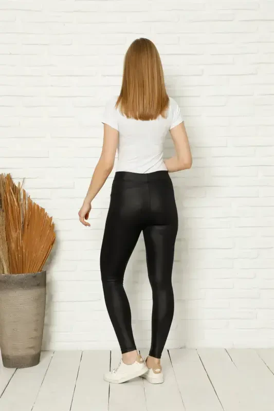 Akbeniz Women's Leather Leggings 5885 - 3