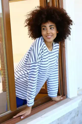 Akbeniz Women's Long Sleeve 3 Thread Knitted Pajama Set 4185 - 3