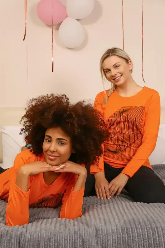 Akbeniz Women's Long Sleeve Knitted Pajama Set 4177 - 3