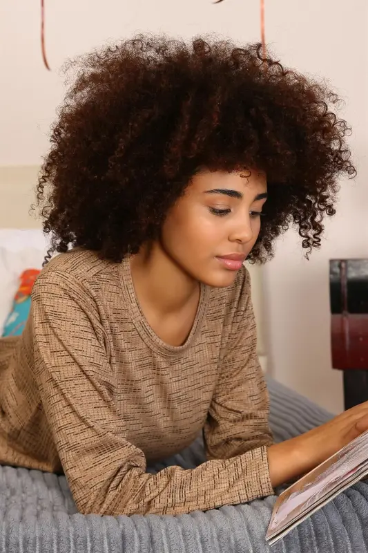 Akbeniz Women's Long Sleeve Knitted Pajama Set 4178 - 3