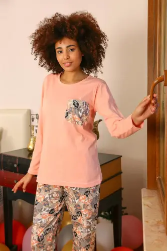 Akbeniz Women's Long Sleeve Knitted Pajama Set 4196 - 3