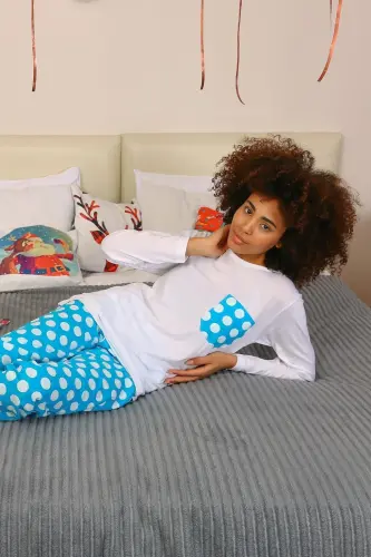 Akbeniz Women's Long Sleeve Knitted Pajama Set 4197 - 4