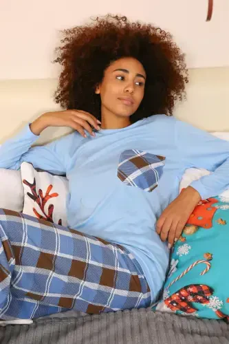 Akbeniz Women's Long Sleeve Knitted Pajama Set 4198 - 5