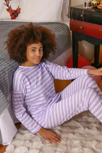 Akbeniz Women's Long Sleeve Knitted Pajamas Set 4175 - 6