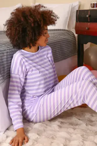 Akbeniz Women's Long Sleeve Knitted Pajamas Set 4175 - 7