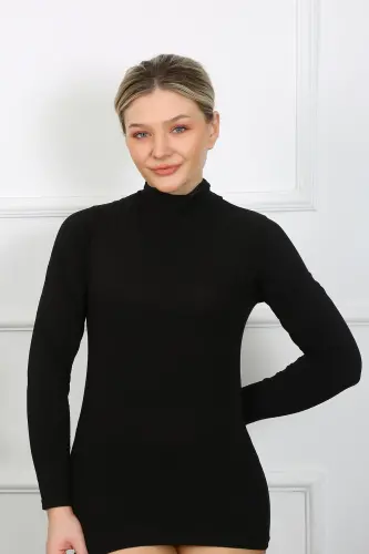 Akbeniz Women's Long Sleeve Turtleneck Bodysuit 247 - AKBENIZ (1)
