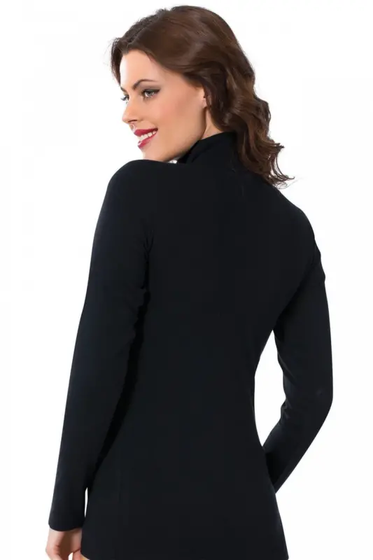 Akbeniz Women's Long Sleeve Turtleneck Bodysuit 247 - 4