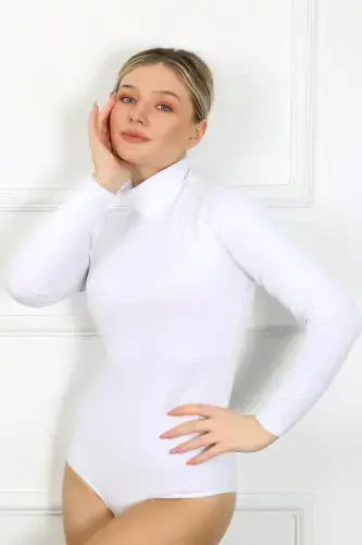 Akbeniz Women's Long Sleeve Turtleneck Bodysuit 260 - 4