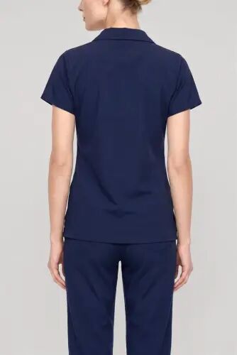 Akbeniz Women's Navy Blue Classic Collar Pajama Set - 4